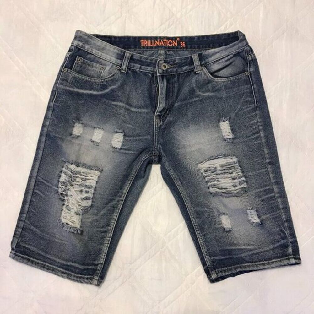 Trillnation distressed blue jean‎ shorts size 36